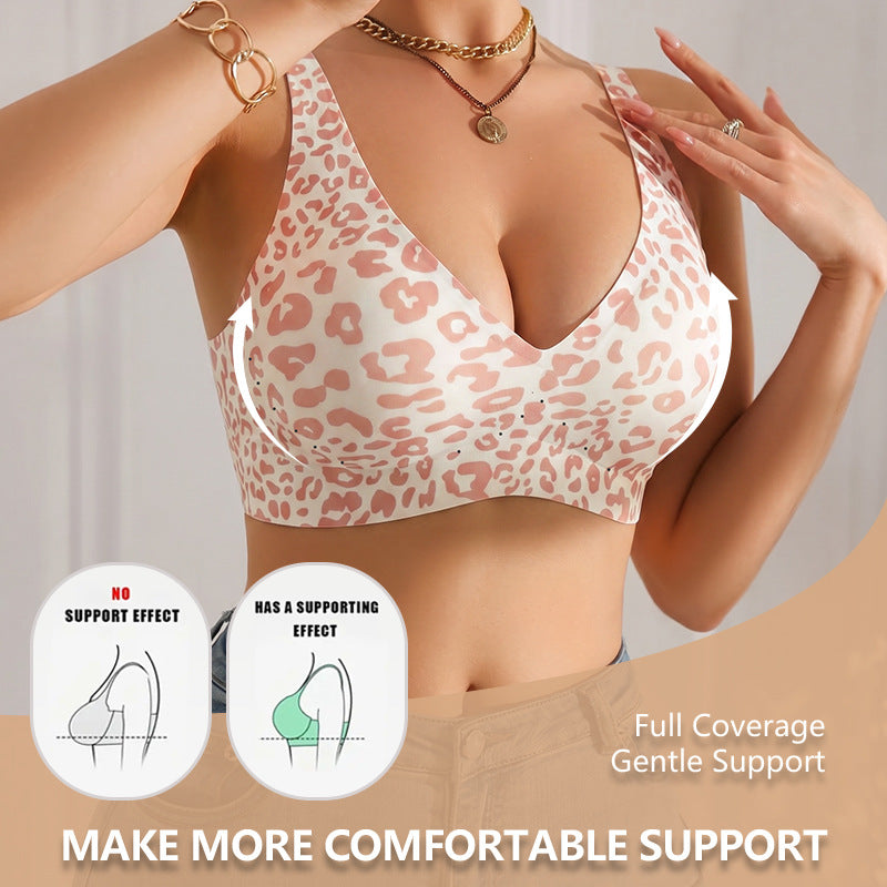 💕Jelly Wireless Womens Comfortable Wireless Bras Push Up Bralettes Seamless Tshirts Bras Deep V Everyday Bras