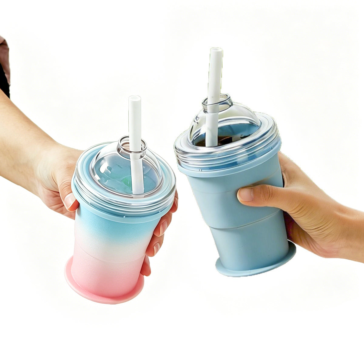 YAGOO 2-in-1 Portable Foldable Silicone Ice Ball Cup | Leak-Proof Gradient Summer Drinkware