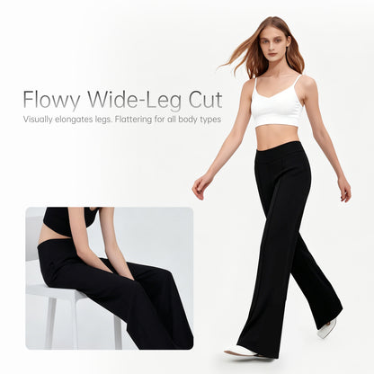 Tiworld® Women's High Waisted Wide Leg Yoga Pants - Tummy Control & Squat Proof Stretchy Lounge Leggings