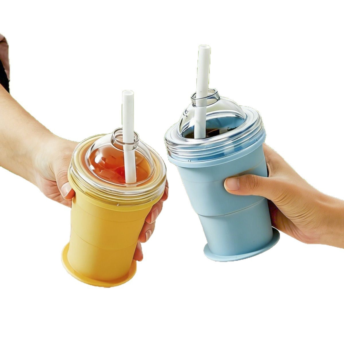 YAGOO 2-in-1 Portable Foldable Silicone Ice Ball Cup | Leak-Proof Gradient Summer Drinkware